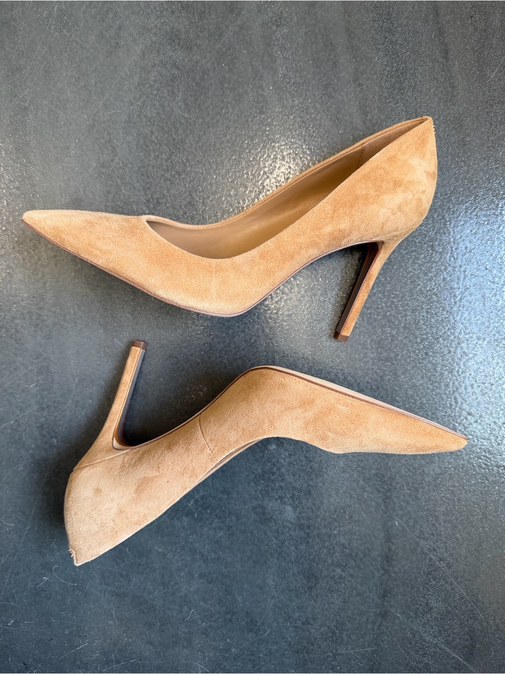 Sam Edelman Hazel Suede Pointed Toe Pump in Tan Suede